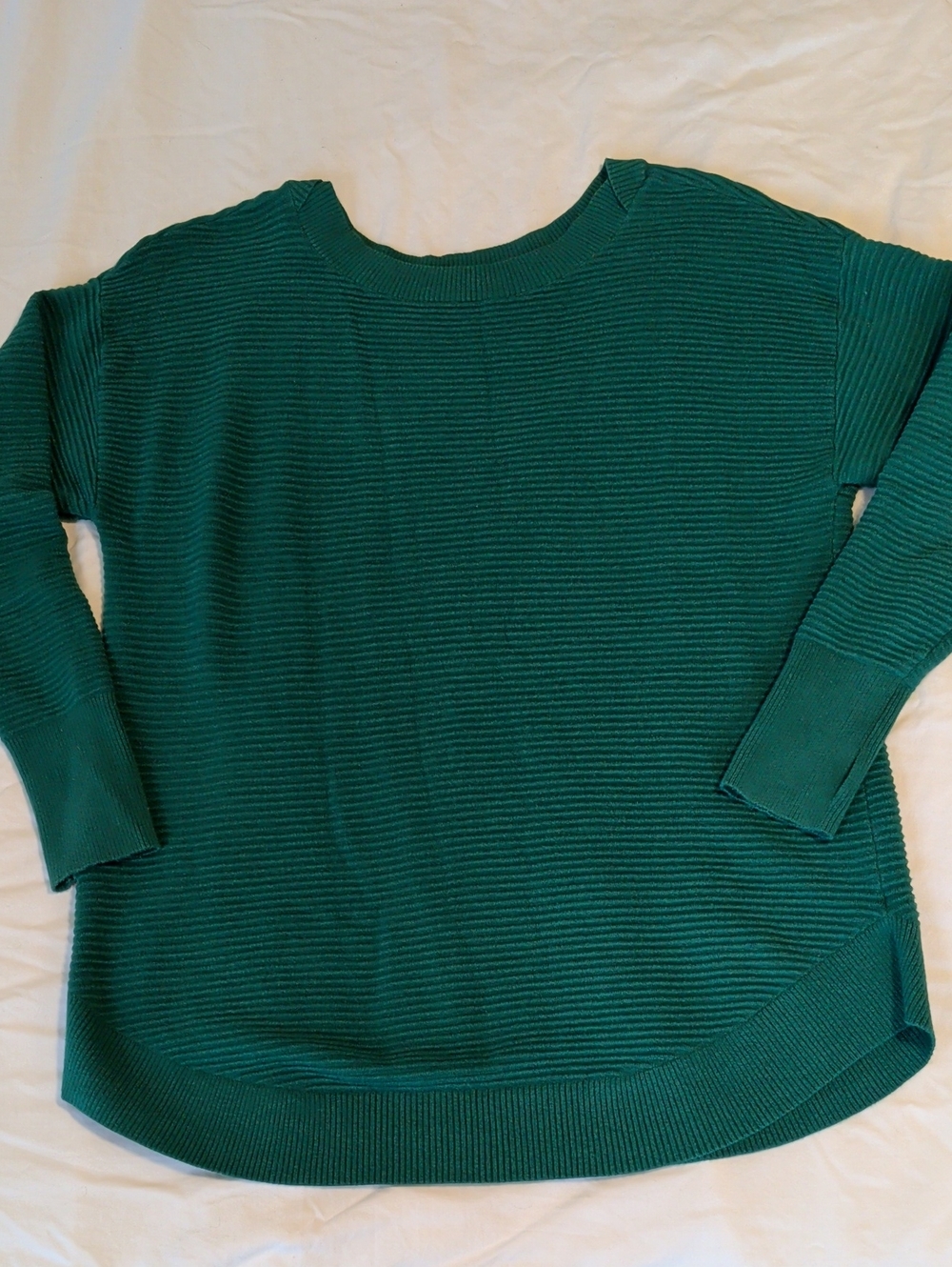 Offline By aerie Green Ribbed Crew Neck Sweater - Size Medium - Oversized